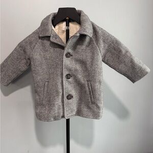 H&M Kids Charcoal Herringbone Pea Coat